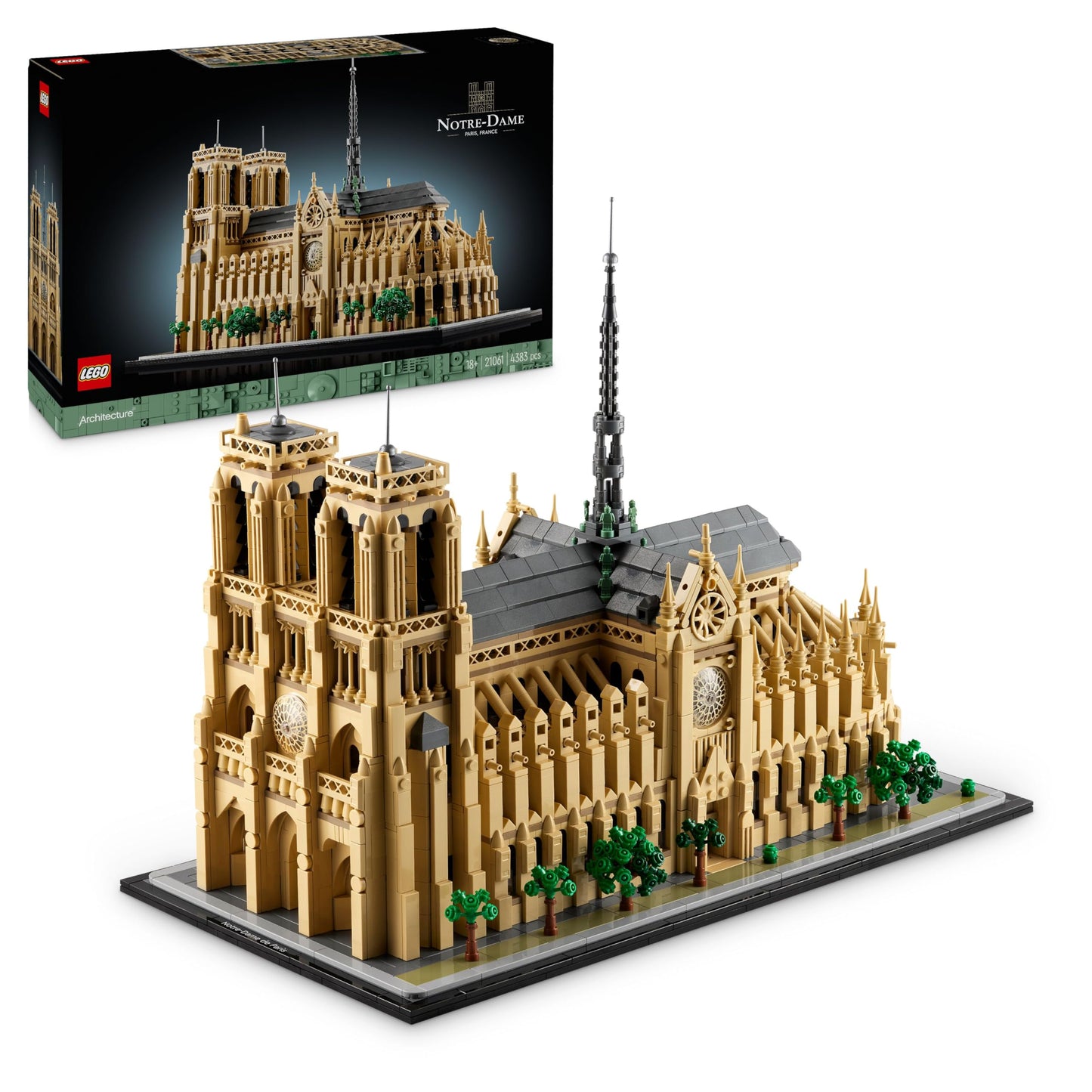 LEGO Architecture Notre-Dame de Paris, adult collectible, souvenir from France, gift for women, men, globetrotters and all history enthusiasts, architectural model building 21061