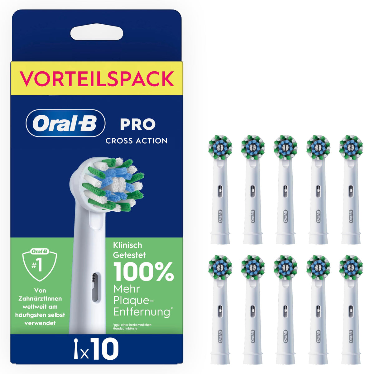 Oral-B Perii de schimb PRO CrossAction, Alb, 10 bucăți - 8700216992862