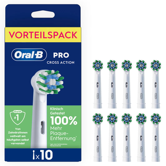 Oral-B Replacement Brush Heads PRO CrossAction, White, 10 Pieces - 8700216992862