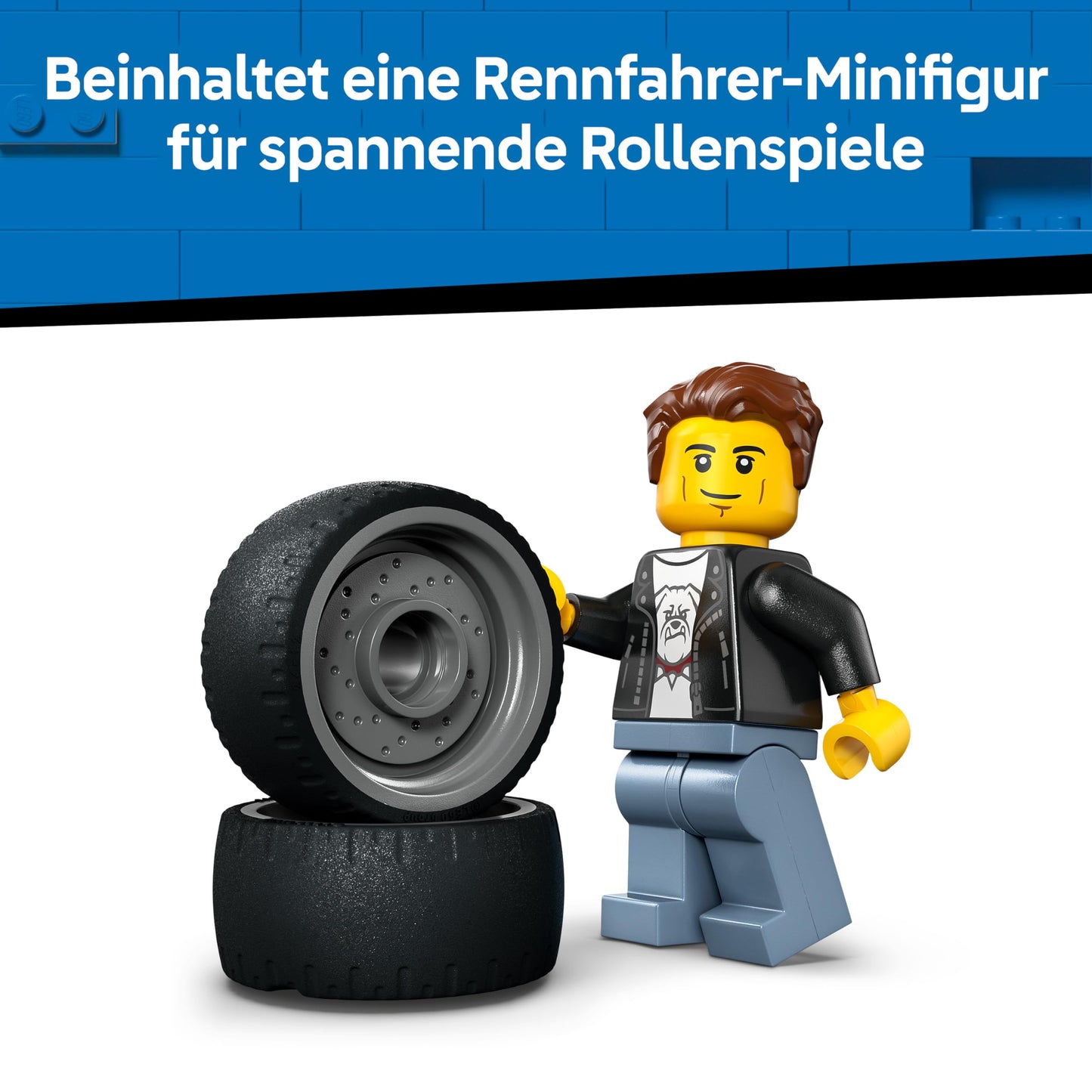 LEGO City Hot Rod - Race Car Toy w/a Driver Minifigure & Folding Roof - Fine Motor Skills Building Set - Small Birthday Gift Idea for 5+ Year Old Boys - 60485