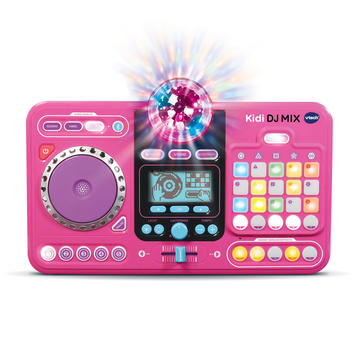 Kidi DJ Mix – Set DJ pentru copii cu pad de sunet și lumină, roz - 80-547354