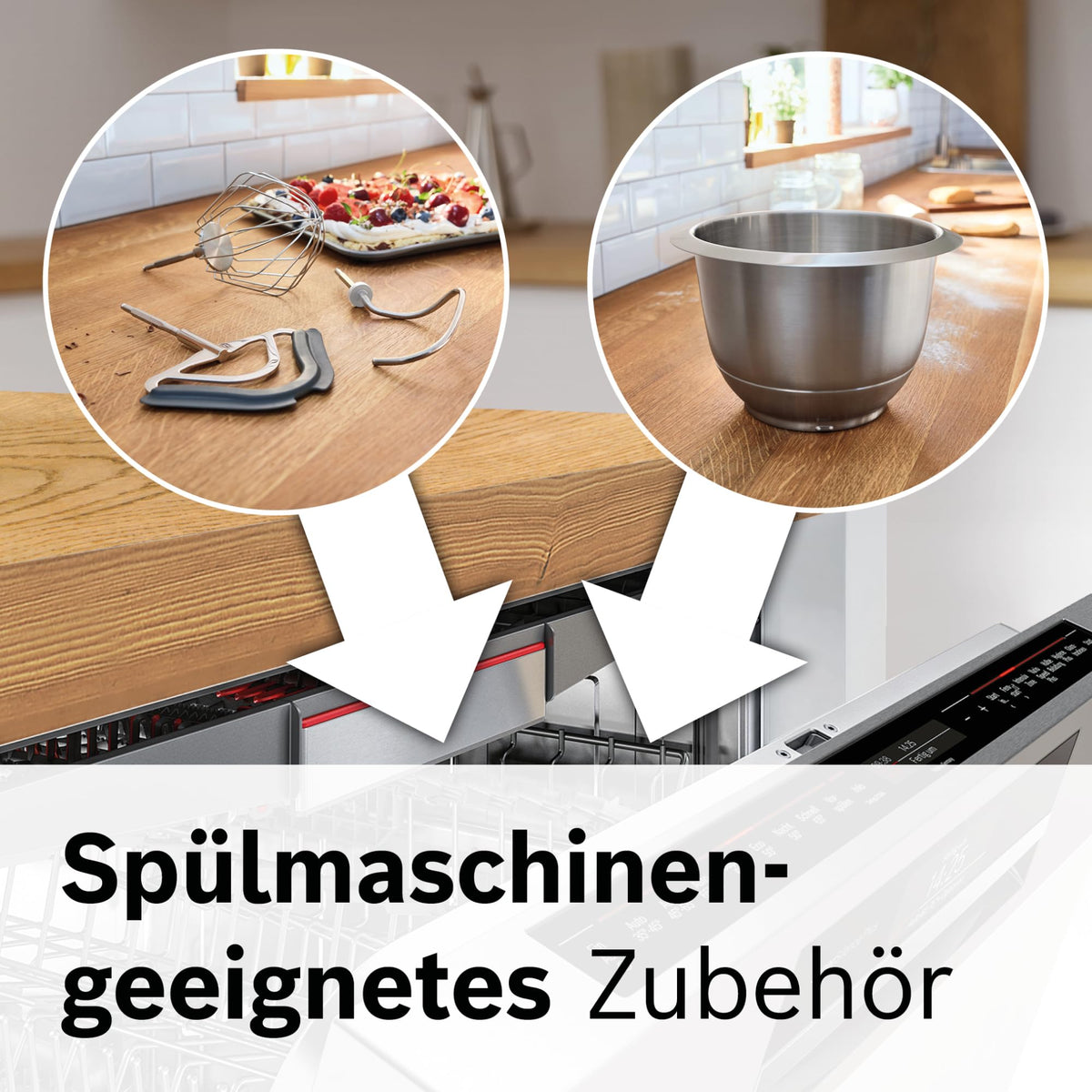 Bosch Kitchen Machine MUM5 MUM5X720, integrated scale, stainless steel bowl 3.9L, blender 1.25L, professional kneading hook, planetary mixing gear, whisk, continuous slicer, 1000 W, silver/dark red