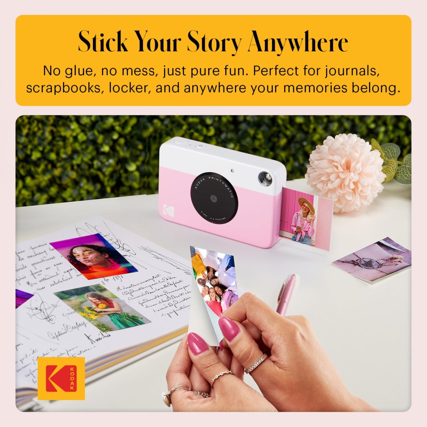 Kodak Printomatic Instant Camera – 75 Sheet Package – 5MP – Zinc 2x3 Photos – Portable – Pink - AMZNBRODMATPK