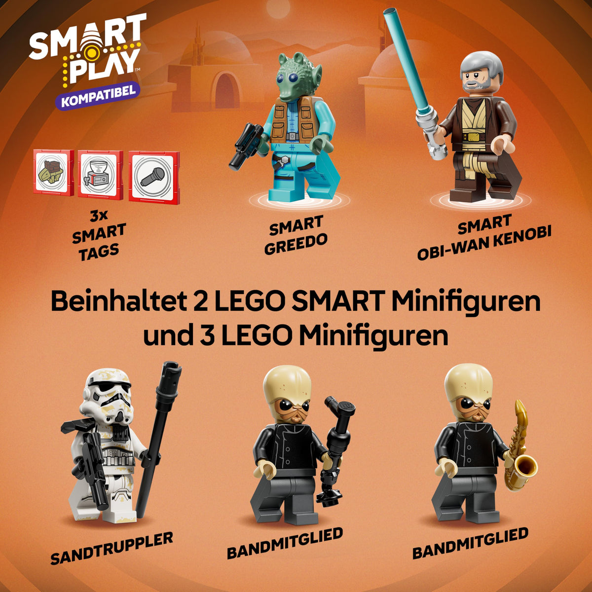 LEGO Star Wars SMART Play Bundle: Setul de duel din sala tronului & Setul A-Wing All-In-One 75427 & Setul compatibil Mos Eisley Cantina 75425 - Jucării interactive - Cadouri pentru băieți și fete de 9+ ani