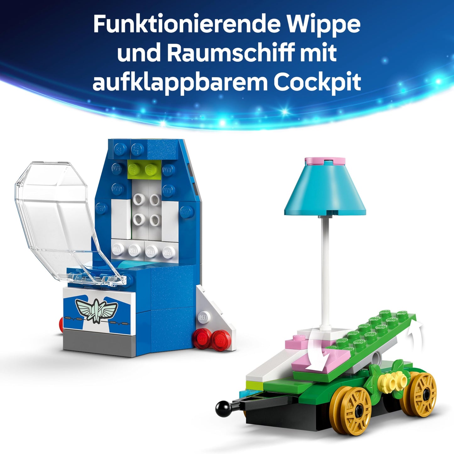 LEGO ǀ Disney and Pixar's party train and the RC car from Toy Story - with Woody, Jessie, Porzellinchen and Buzz Lightyear minifigures - creative gift for boys and girls aged 4 and up - 43264