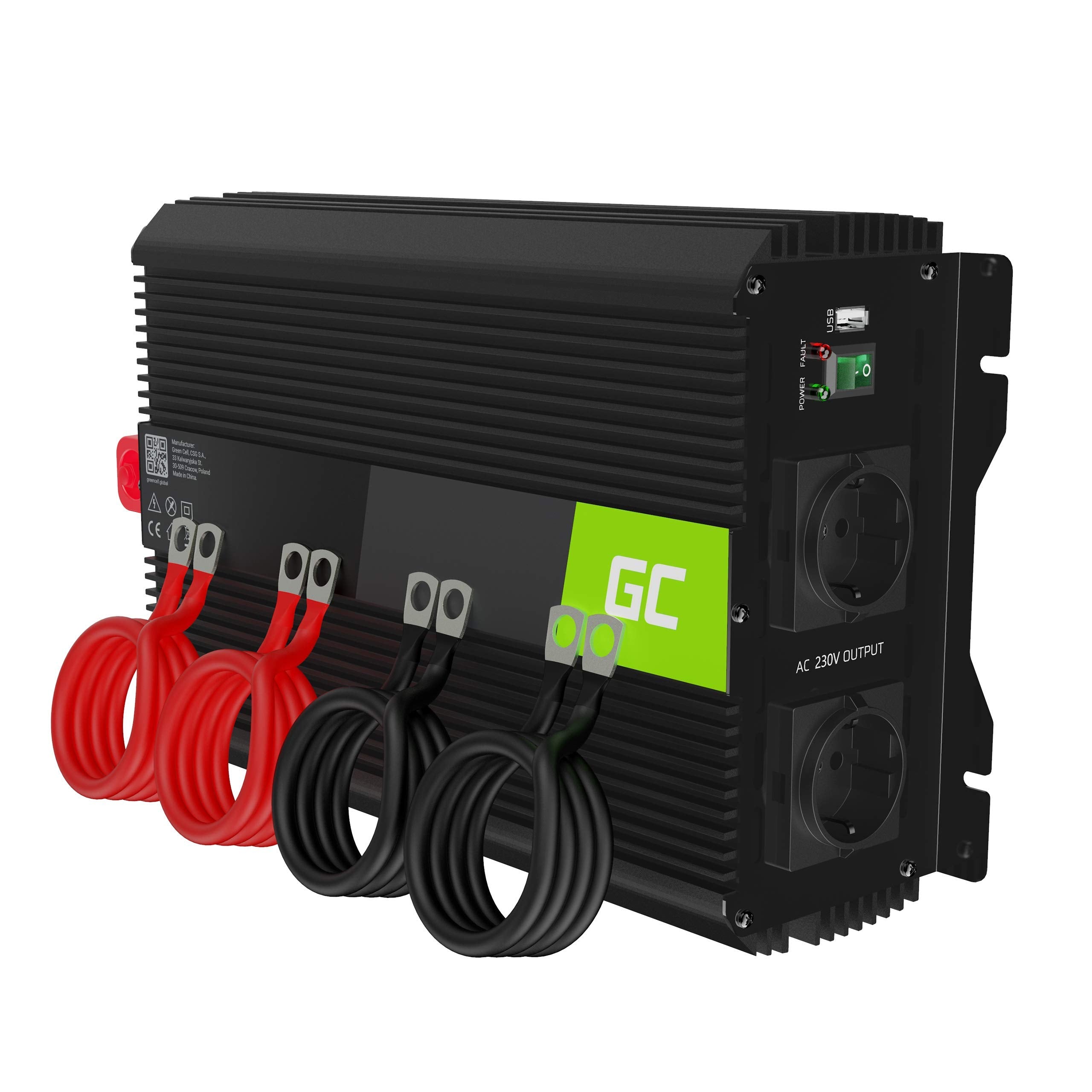 Green Cell PRO 3000W/6000W 12V to 230V Volt Car Voltage Converter Inverter Power Solar Inverter DC AC Converter Current Converter Vehicles Caravan Car Modified Sine Wave - INVGC12