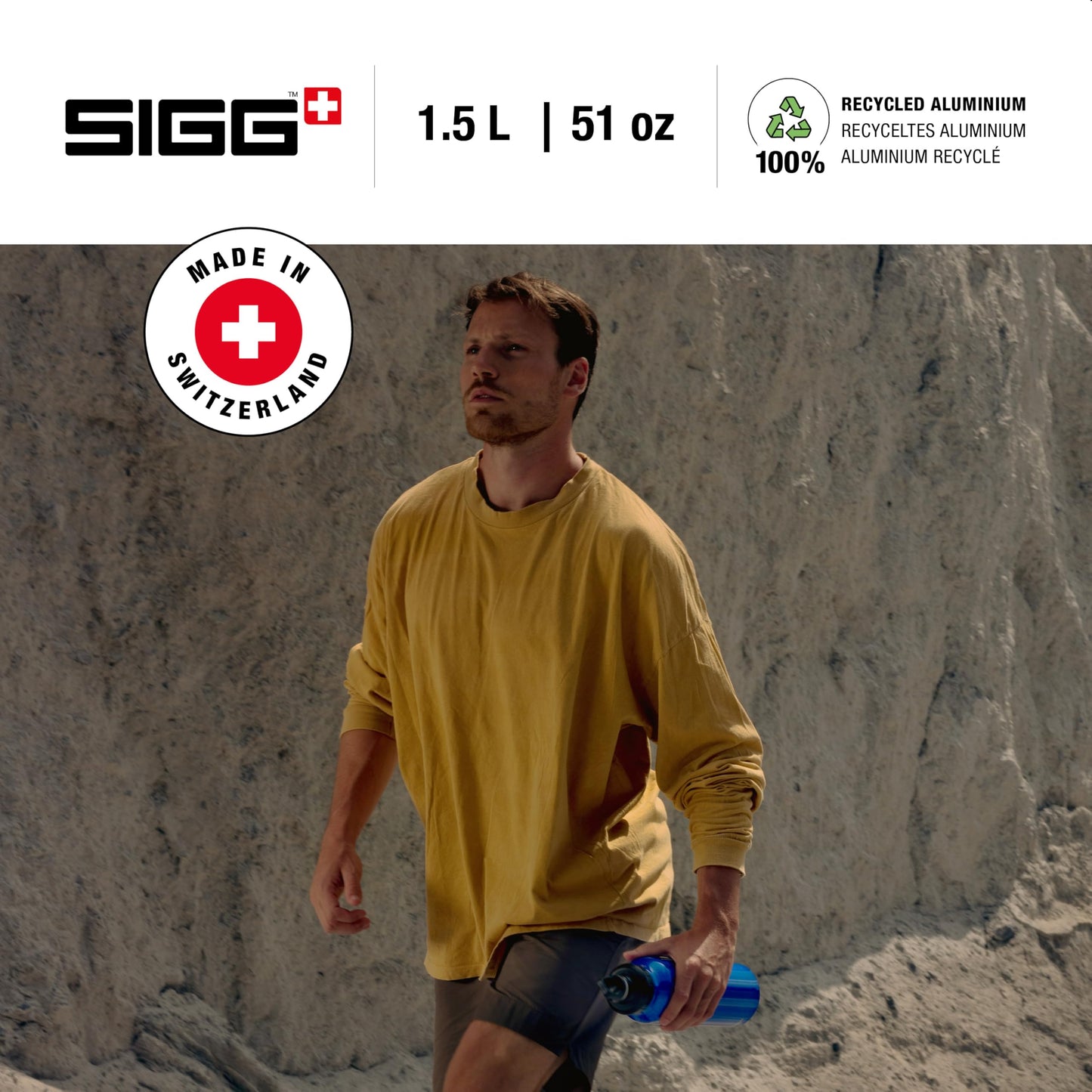 SIGG - aluminum drinking bottle - sports bottle WMB Traveler dark blue - climate neutral certified - carbonated drinks - leak-proof - light as a feather - BPA-free - outdoor, sports & fitness - 1.5L - 8256.10