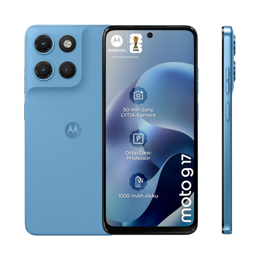 Motorola Moto g17 Smartphone 50MP Camera 4-128GB Alaskan Blue - PBBKOO14DE