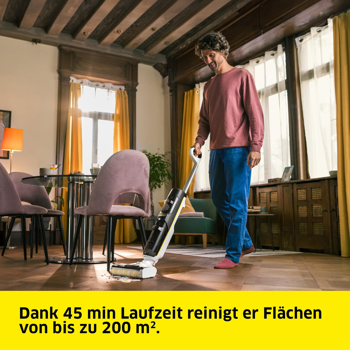 KÄRCHER Saugwischer FCV 4, Four different cleaning modes for every type of dirt, eliminates up to 99% of bacteria, up to 500 roller rotations/min for flawless results. - 1.056-131.0