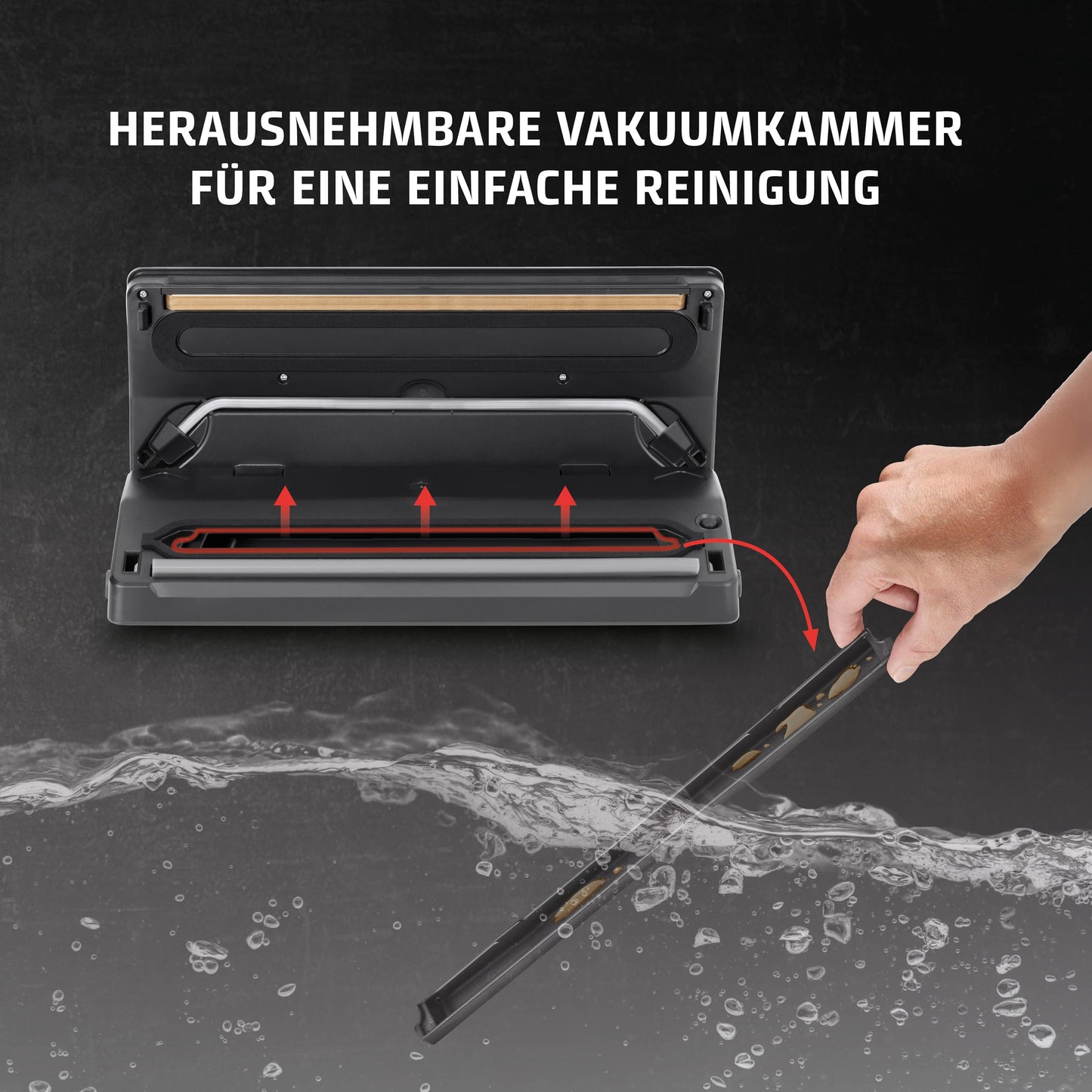 CASO VR 390 advanced vacuum sealer, test rating Very Good, foil sealing device, up to 75 vacuum sealing processes non-stop, removable vacuum chamber, incl. 10 professional foil bags - 1522