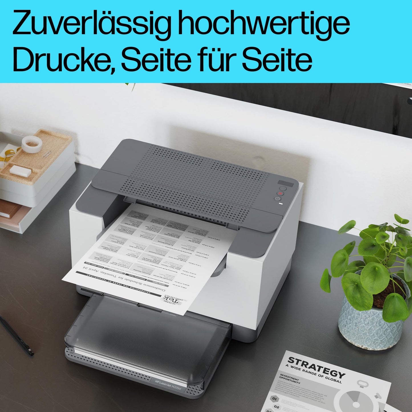 HP LaserJet M209d laser printer black and white, automatic. Double-sided printing, USB, LED control panel, output tray for 100 sheets, auto-on/auto-off, smart app - 8J9L0F#B19