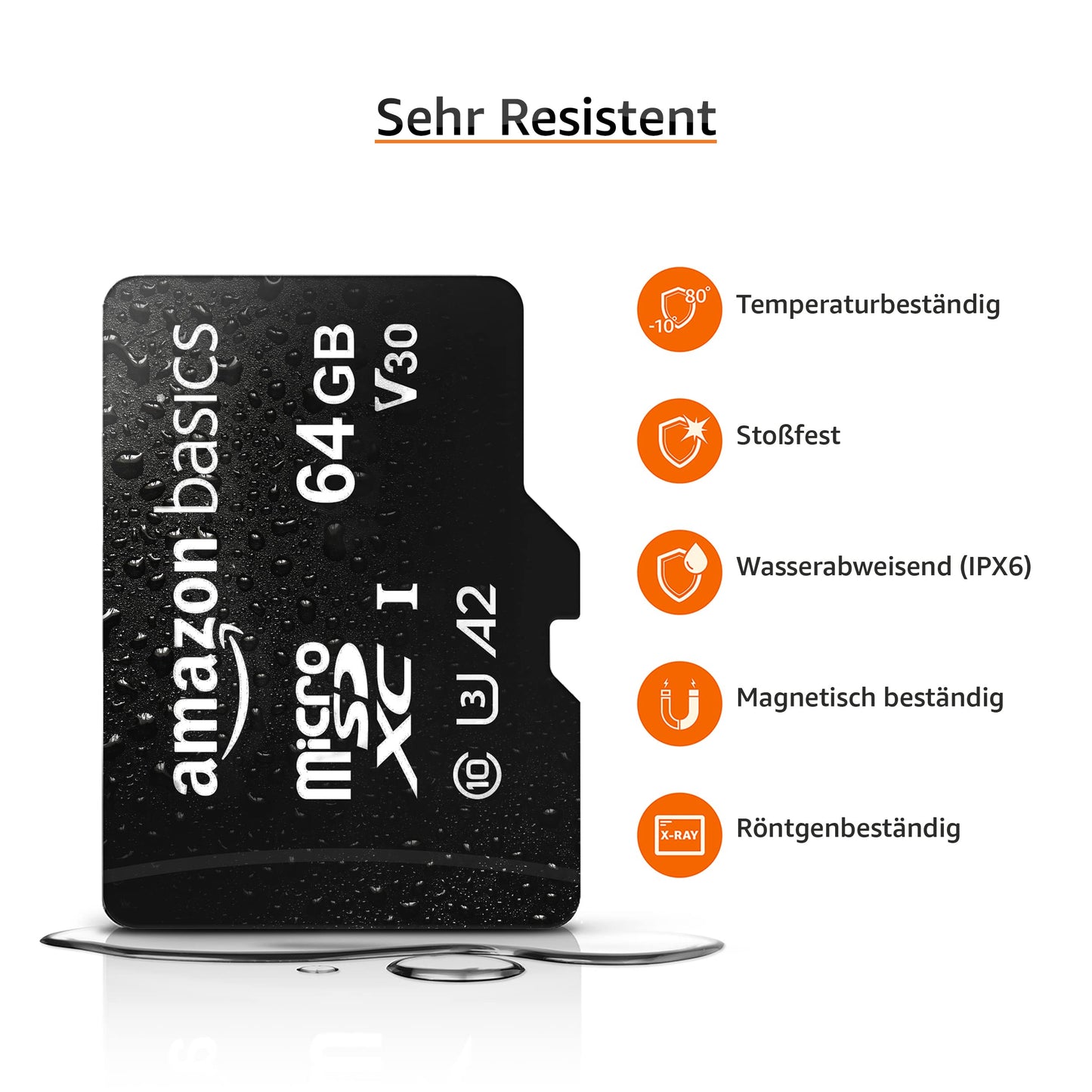 Amazon Basics microSDXC Memory Card with Full Size Adapter A2 U3 Read Speed up to 100MB/s 64GB Black (2 Pack) - LSMICRO64GU3D