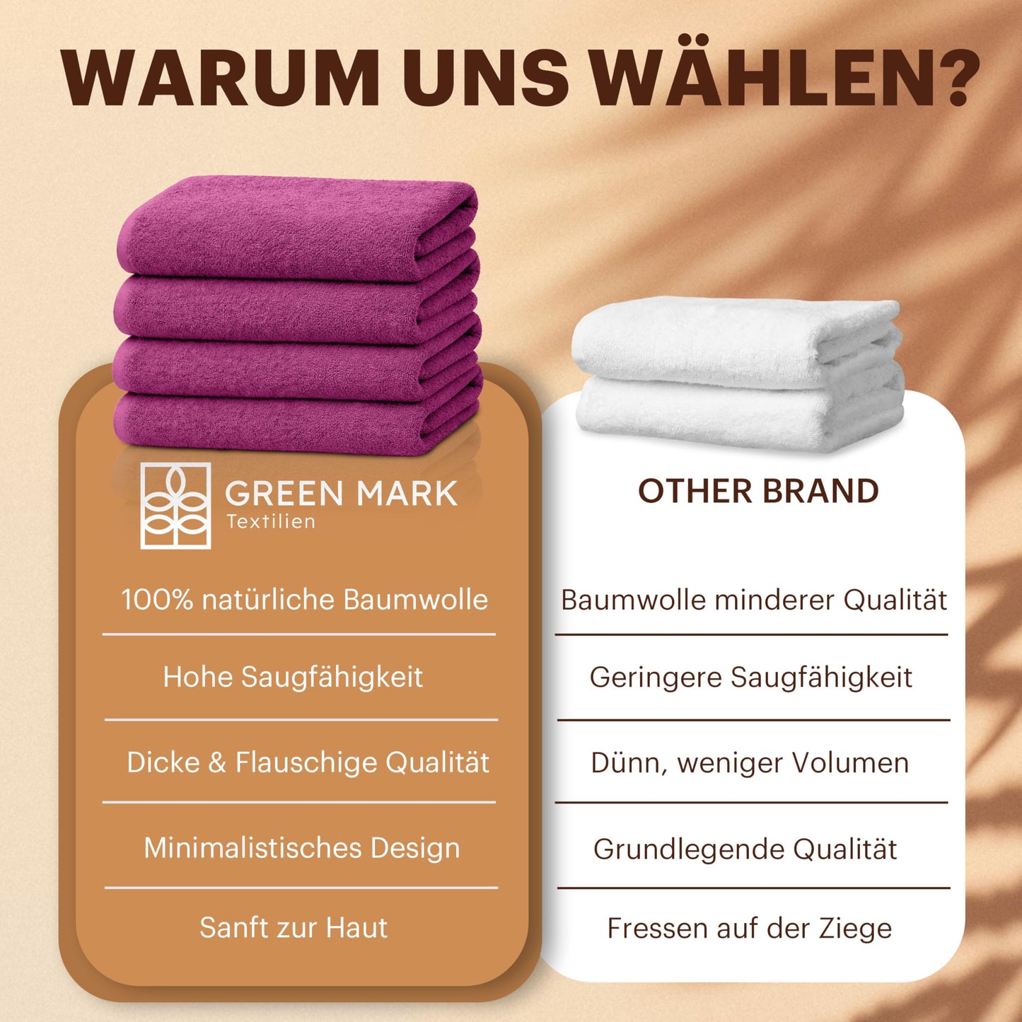 NatureMark 4-piece shower towel set - soft and absorbent shower towels made from 100% cotton, suitable for everyday use - pink, 70x140 cm - 4251590104715