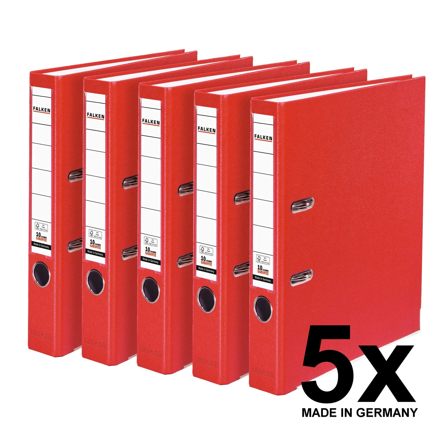 FALKEN 5x PP-Color plastic folder 5 cm narrow DIN A4 red - 11373867
