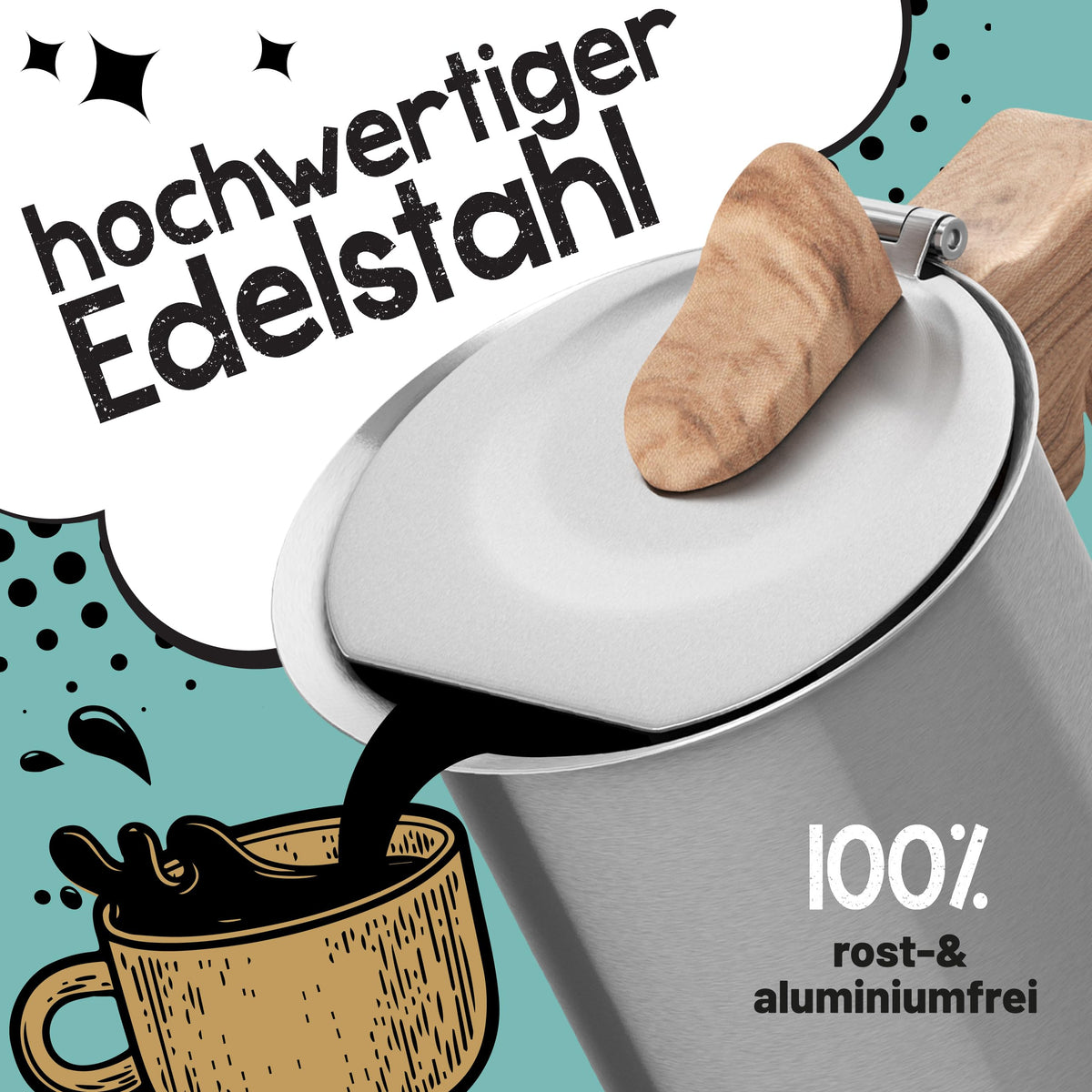 Morgenheld STYLE Espresso Maker Stainless Steel 4 Cups (200 ml) - MHE_004
