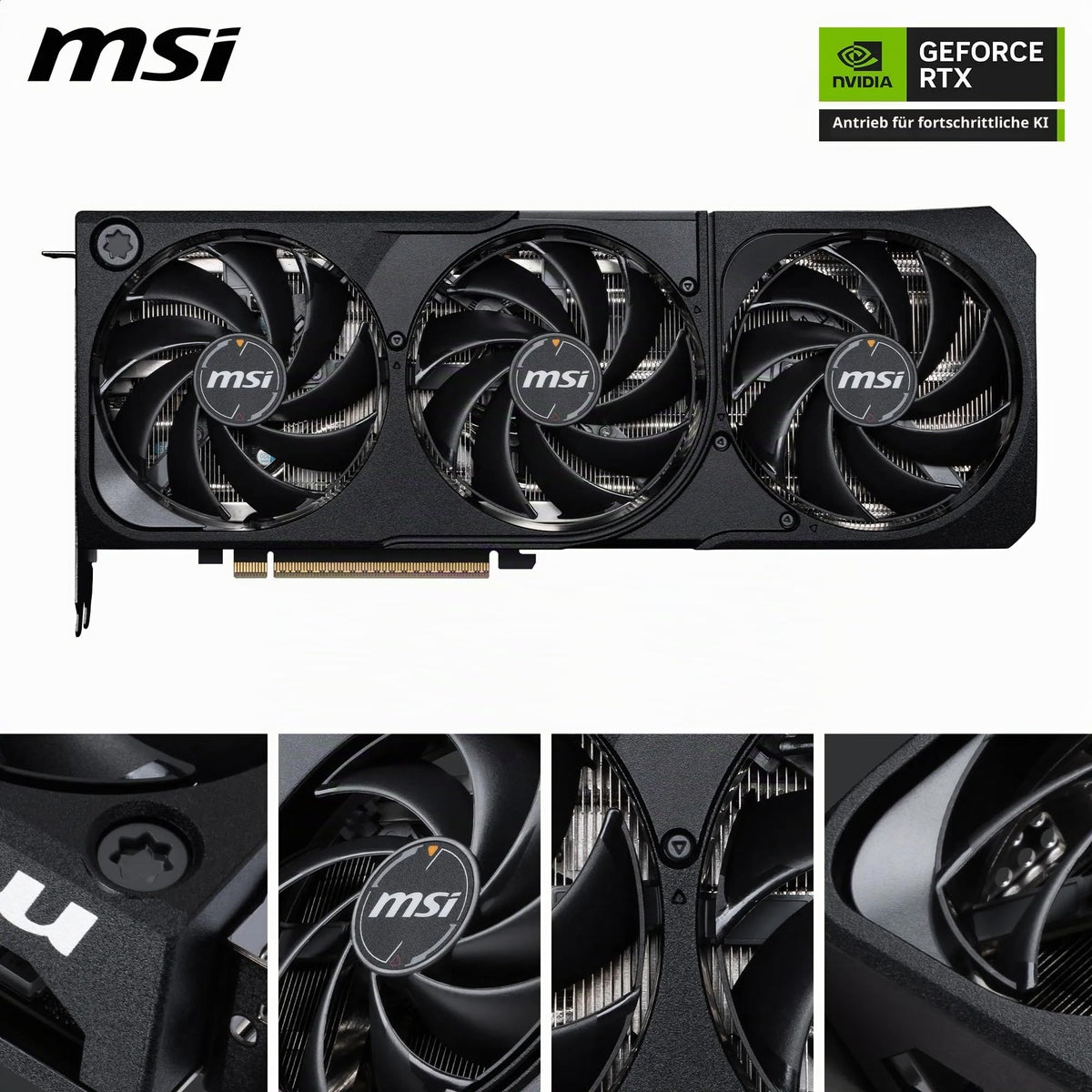 MSI GeForce RTX 5080 16G Shadow 3X OC — 16GB GDDR7 (30Gbps/256-bit), PCIe 5, Boost: 2640 MHz, HDMI 2.1b, DisplayPort 2.1b - V531-003R