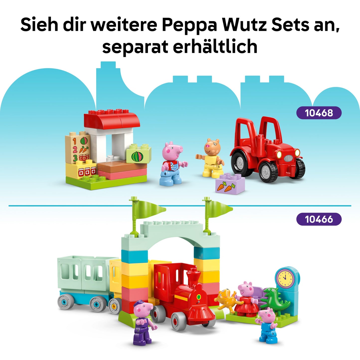 LEGO DUPLO Peppa Pig family house - educational toy to promote motor skills - Montessori toy with 5 figures & dollhouse accessories - gift for girls and boys aged 2 and over - 10467