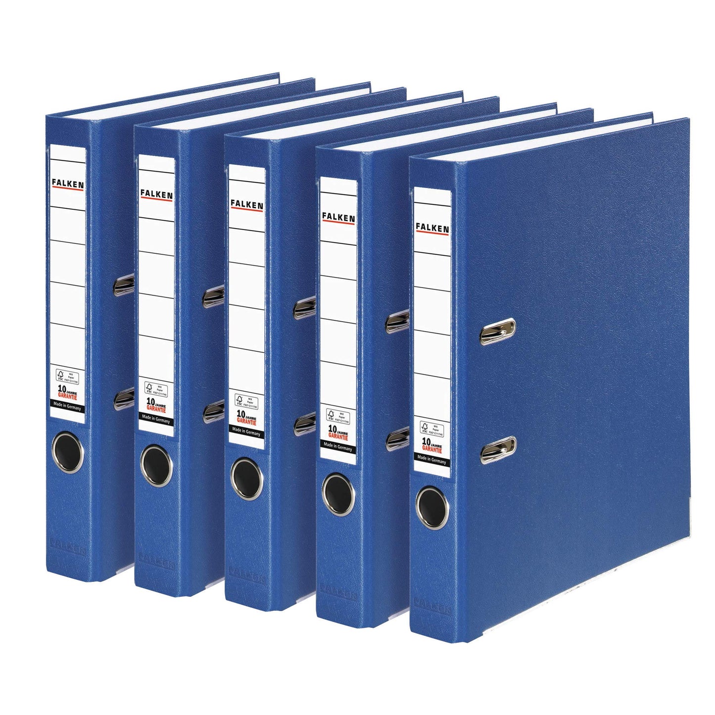 FALKEN 5x PP-Color plastic folder 5 cm narrow DIN A4 blue - 11372521