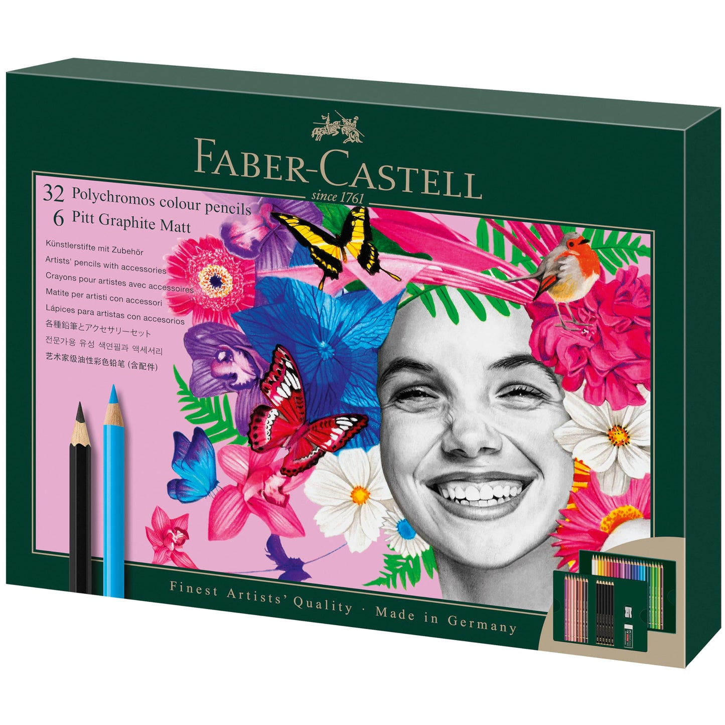 FABER-CASTELL - Drawing set Polychromos & Graphite Matt, 40 pieces - FC210053