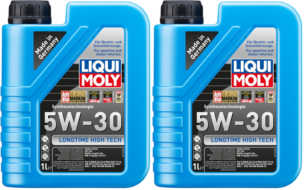 LIQUI MOLY Longtime High Tech 5W-30 | 1L | Tehnologia de sinteză a uleiului de motor | Nr. articol: 1136, incolor (pachet de 2)