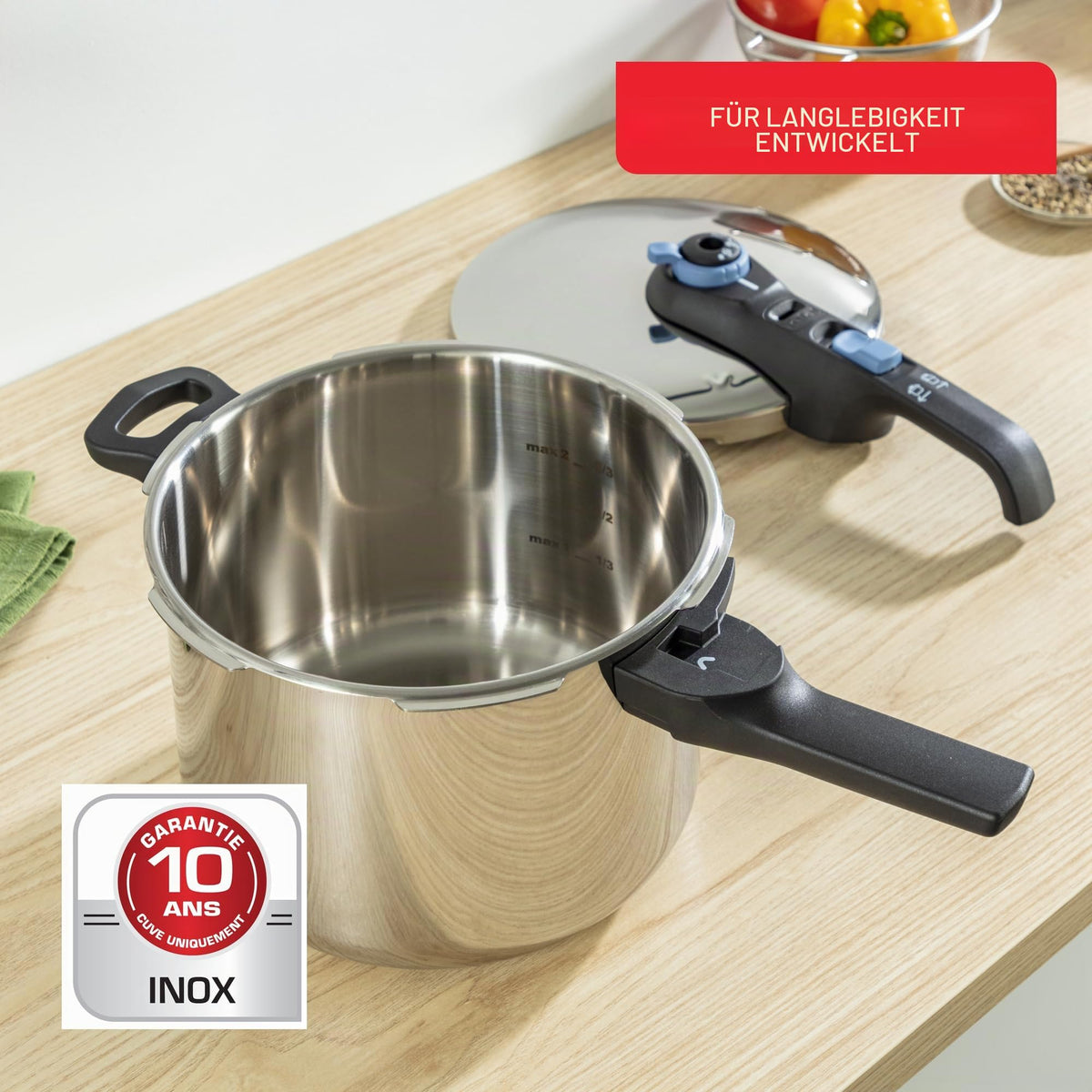 Tefal Secure Trendy Pressure Cooker 4L 6L Basket P2584301
