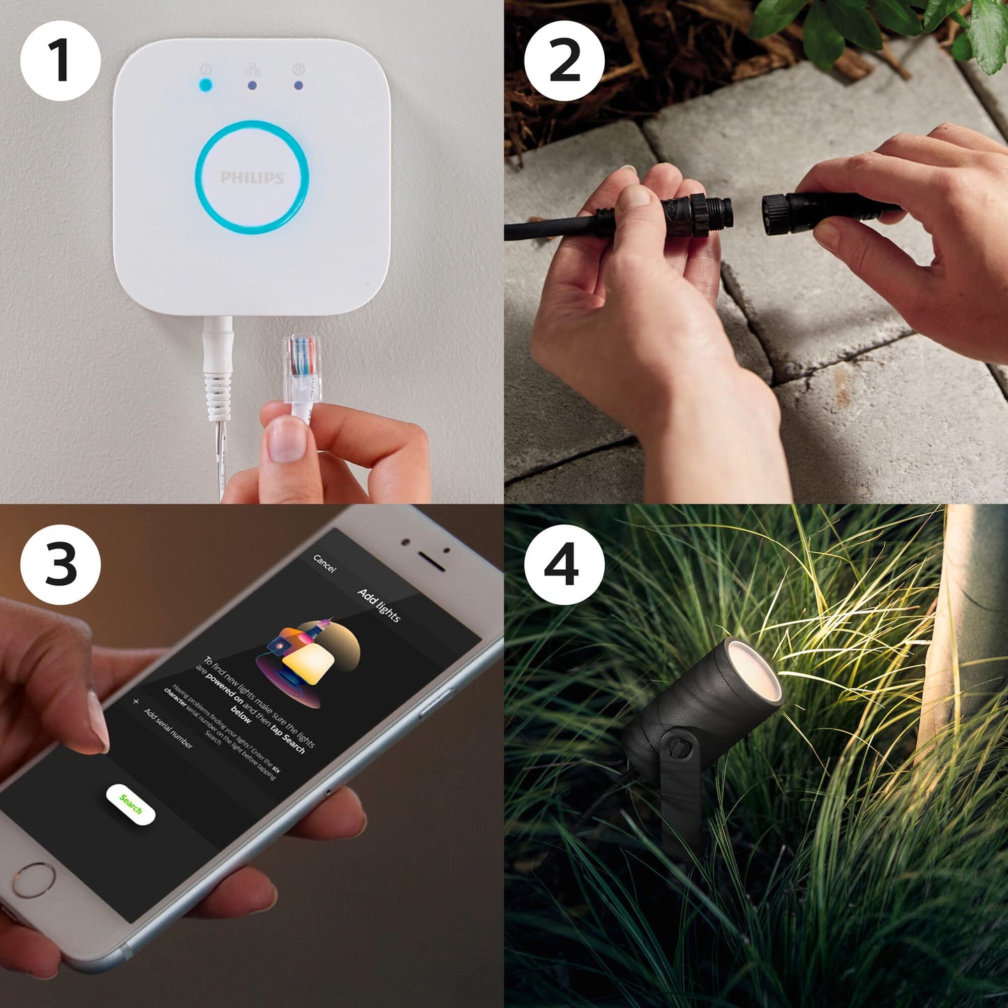 Philips Hue White & Color Ambiance Lily garden spot standard set with 40W power supply (590 lm), dimmable outdoor light with 16 million colors, light control via voice or app, black - 915005671701
