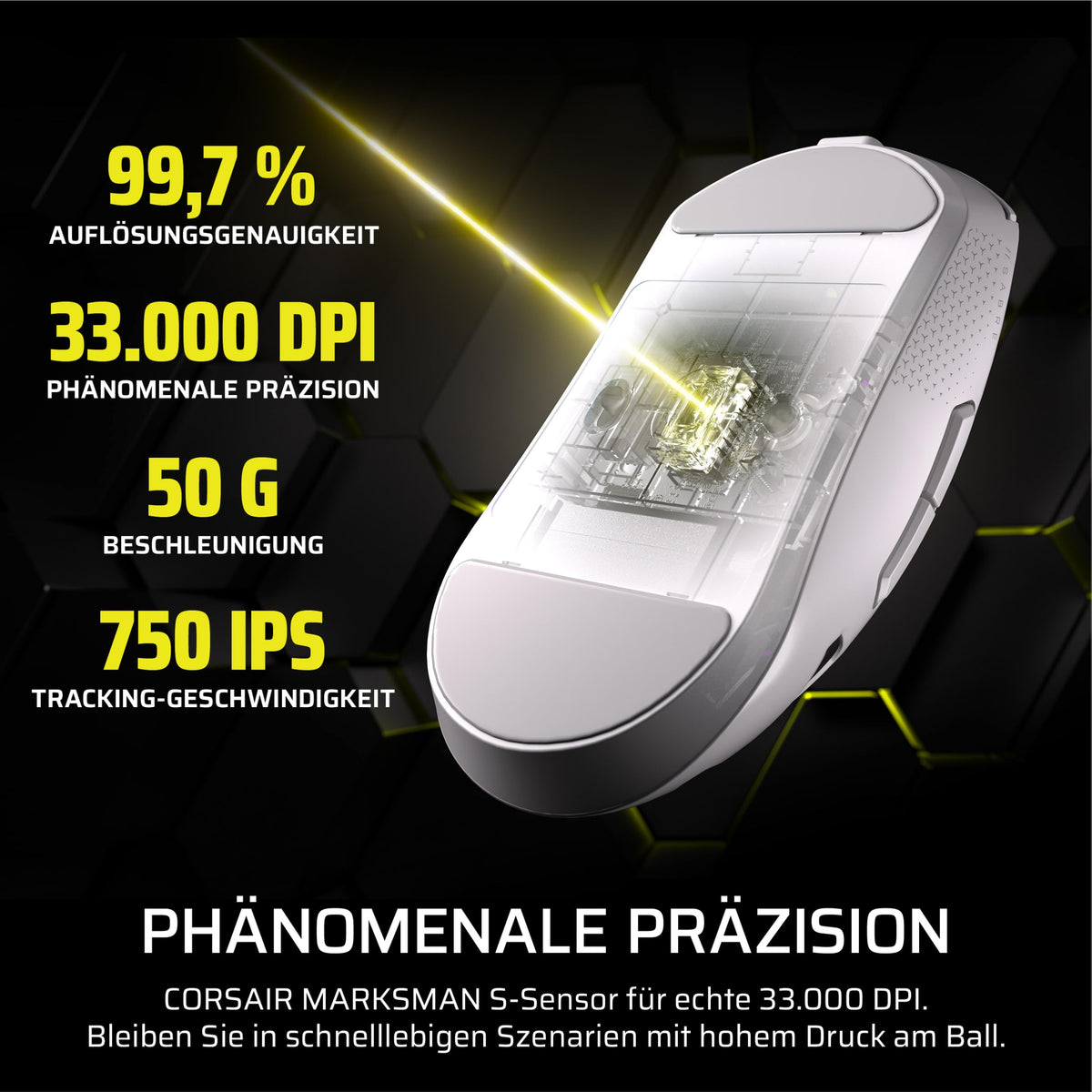 Corsair Sabre v2 PRO Mouse de gaming wireless MG FPS – Alb - CH-931G101-WW