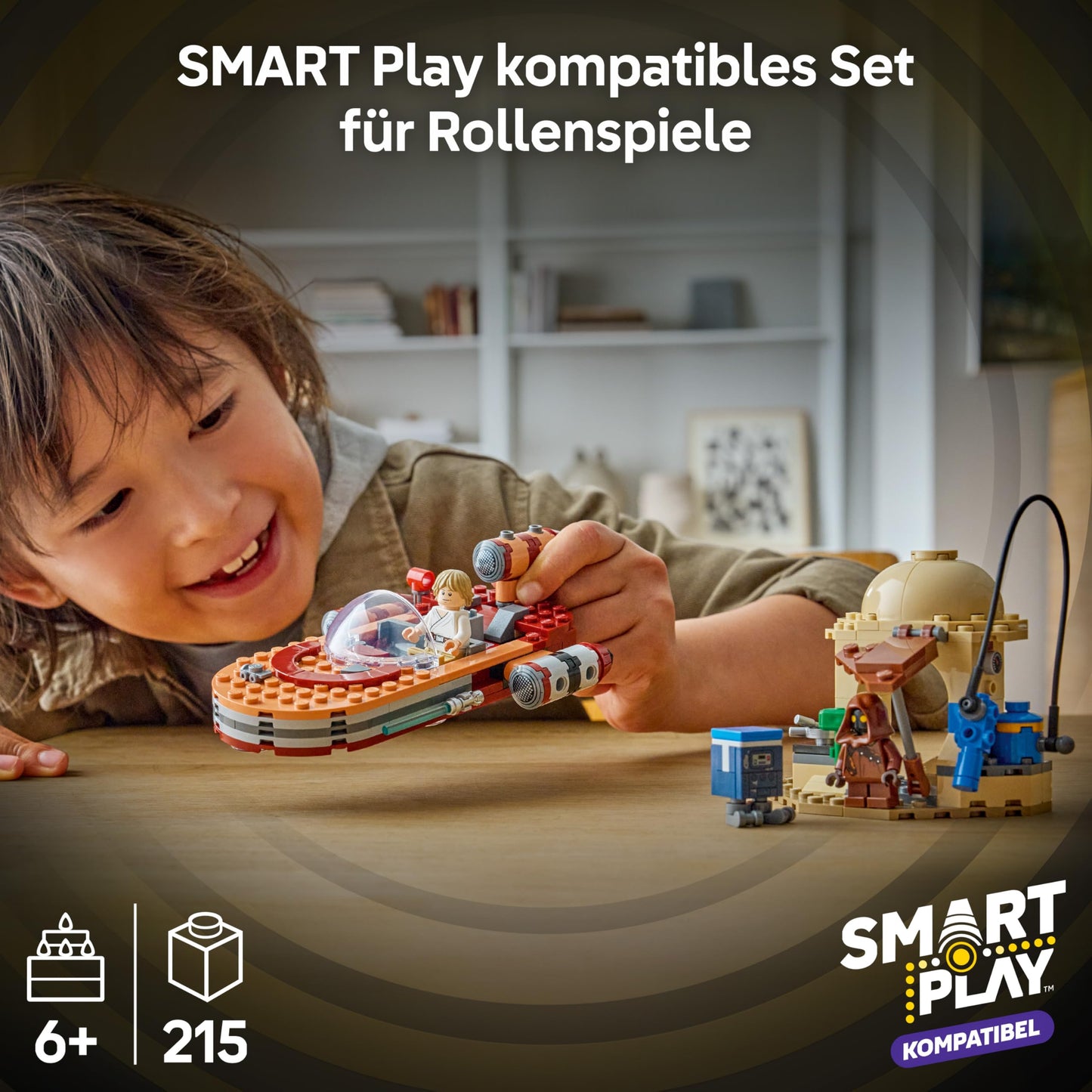 LEGO Star Wars 75420 SMART Play: Luke's Landspeeder - Compatible interactive toy including SMART tag and Luke Skywalker minifigure - gift idea for boys, girls and adult fans aged 6 and over