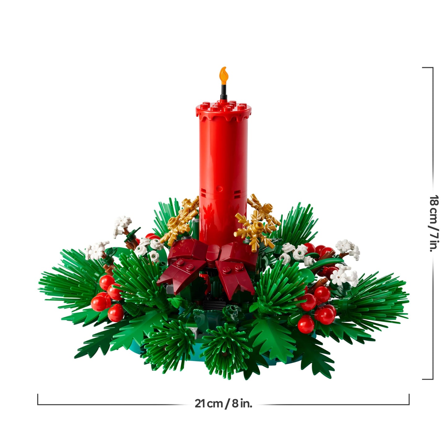 LEGO Christmas arrangement - DIY table decoration and candlestick with berries, stars, leaves - craft set for children and family - Christmas gift for girls and boys aged 12 and over - 40743