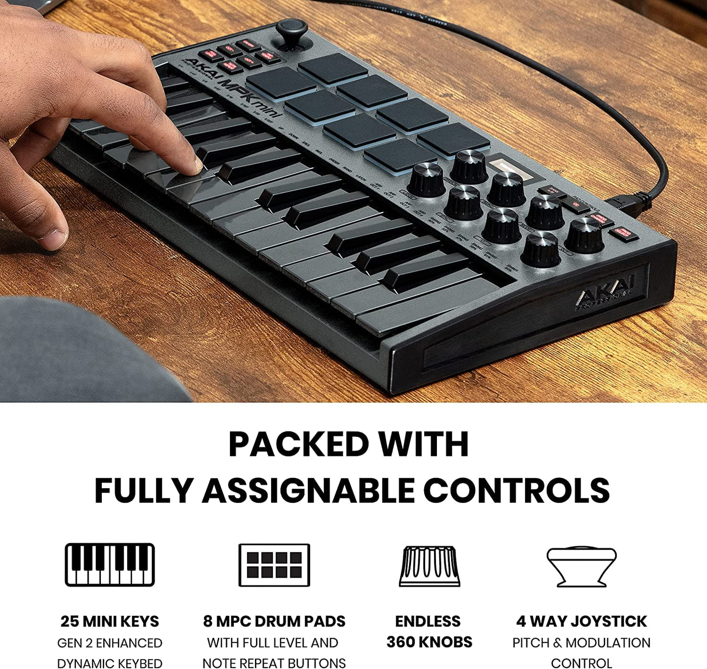AKAI Professional MPK Mini MK3 Grau und M-Audio HDH40