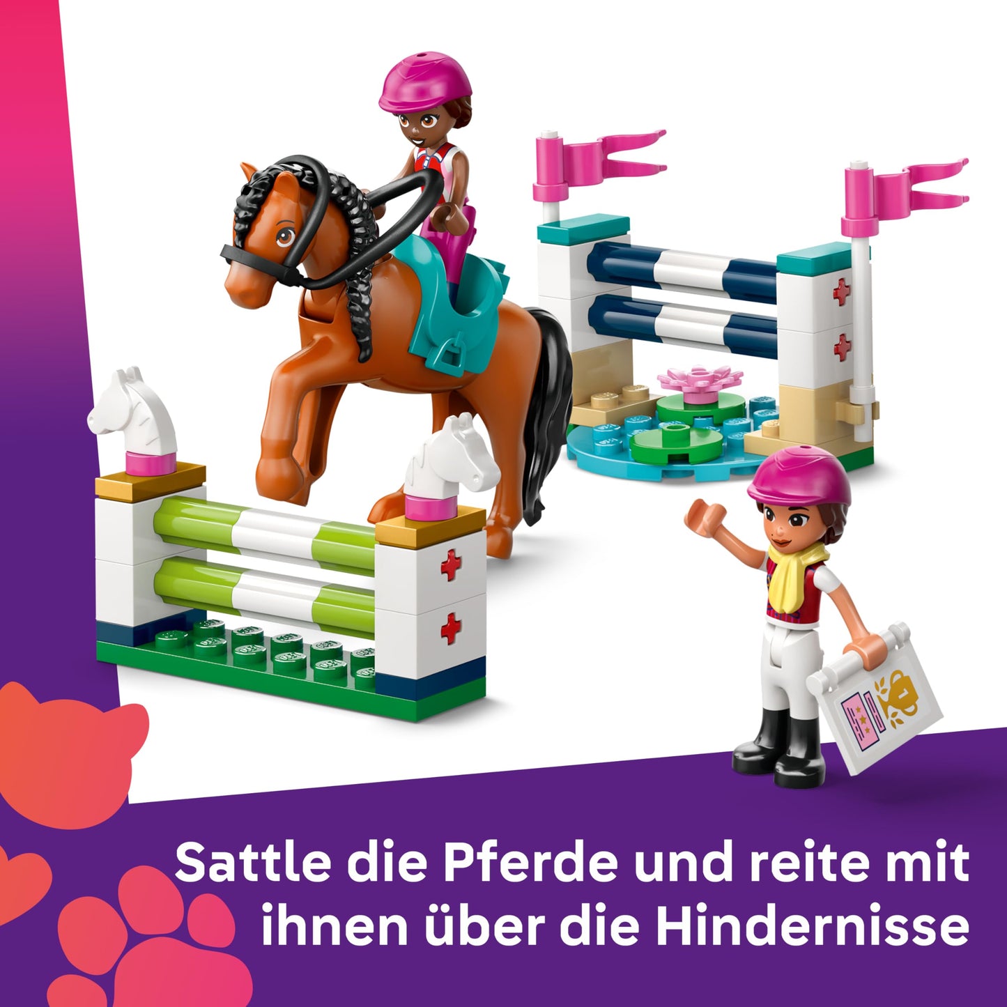 LEGO Friends horse stable and riding school - learning playset with 3 mini dolls, 2 horse figures, a puppy and care accessories - birthday gift for girls aged 7 and over - 42688