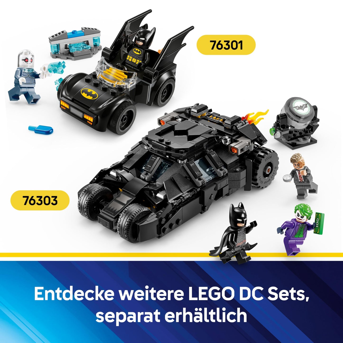 LEGO DC Batman: Batman Tumbler vs. Two-Face & The Joker - Superhero toy with Batmobile car - Playset with minifigures - Gift for boys and girls aged 8 and up 76303