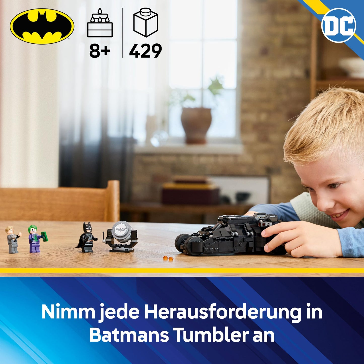 LEGO DC Batman: Batman Tumbler vs. Two-Face & The Joker - Superhero toy with Batmobile car - Playset with minifigures - Gift for boys and girls aged 8 and up 76303