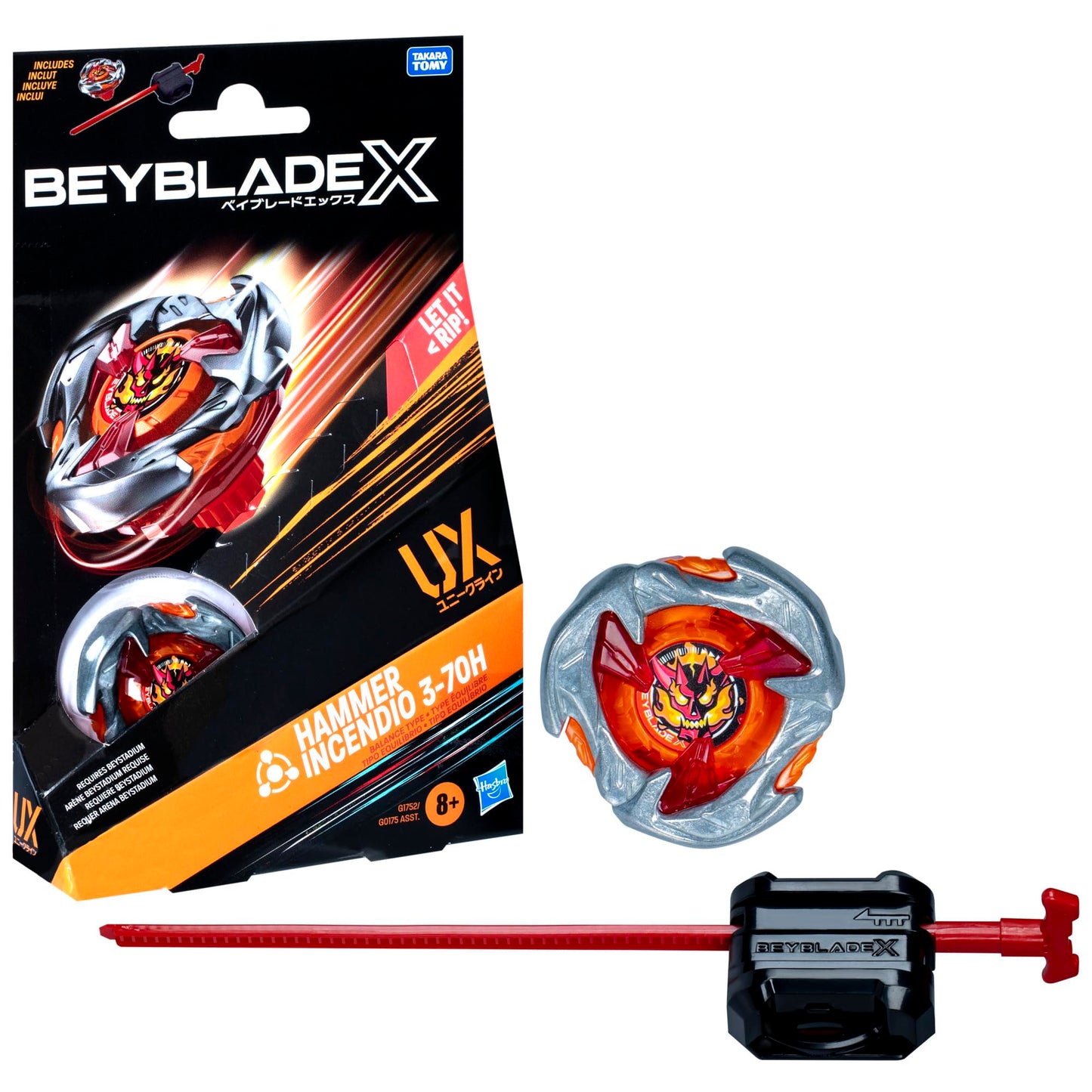 Beyblade X Hammer Incendio 3-70H Starter Pack Spinning Top and Starter - G1752ES0