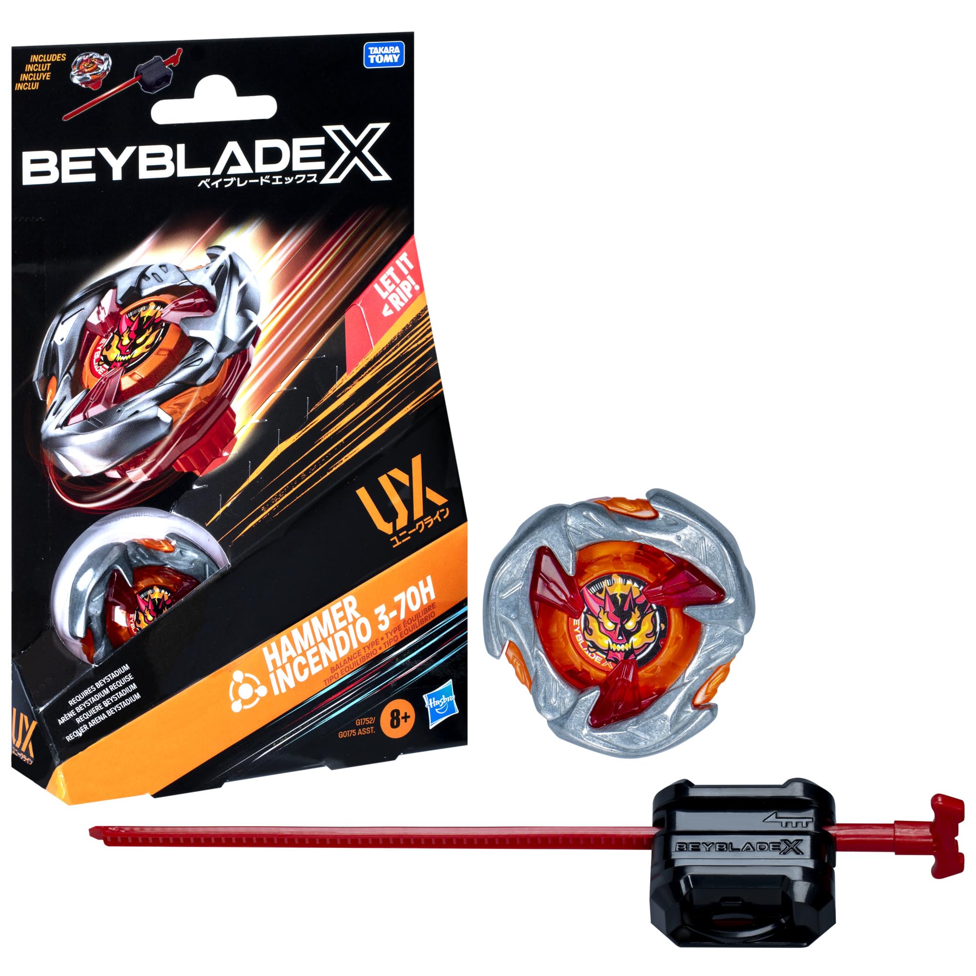 Beyblade X Hammer Incendio 3-70H Starter Pack Spinning Top and Starter - G1752ES0