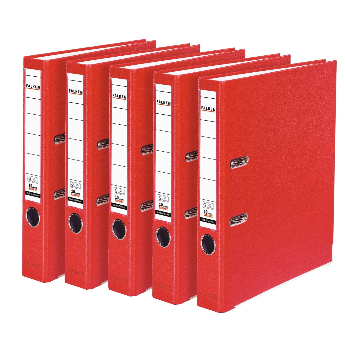 FALKEN 5x PP-Color plastic folder 5 cm narrow DIN A4 red - 11373867