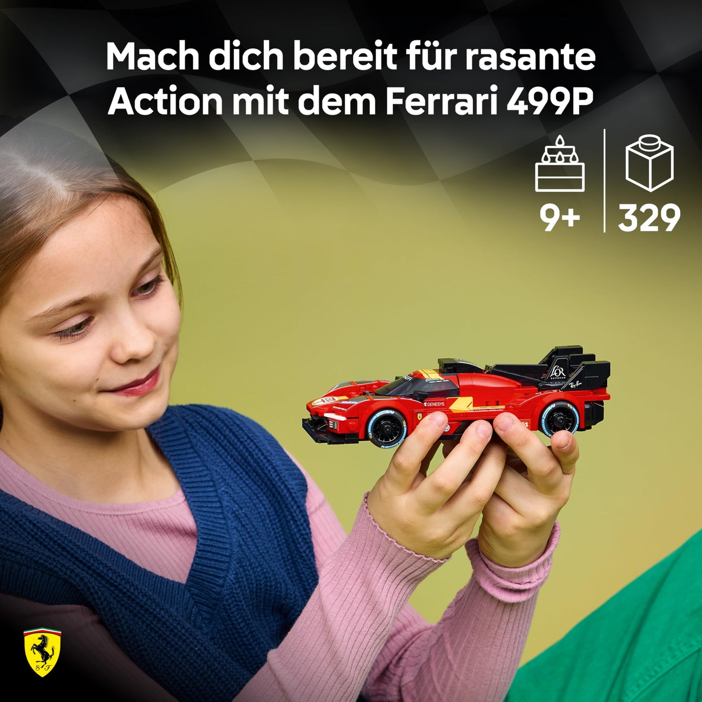 LEGO Speed Champions Ferrari 499P - racing car toy - mint model building with driver minifigure to collect - motorsport gift for boys aged 9 and up and fans - 77261