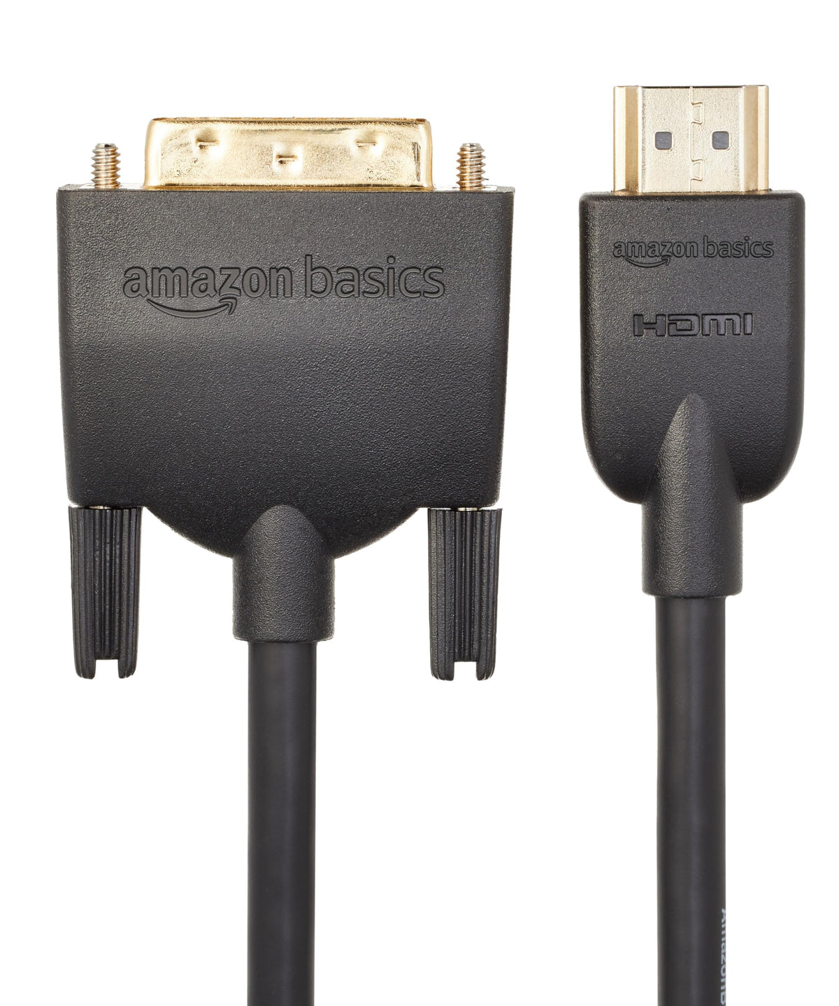 Amazon Basics DVI to HDMI Cable 4K Video with 60Hz and 48 Bit, Bidirectional, Gold-Plated, 0.9m, 10-Pack, Black - UL8U_10