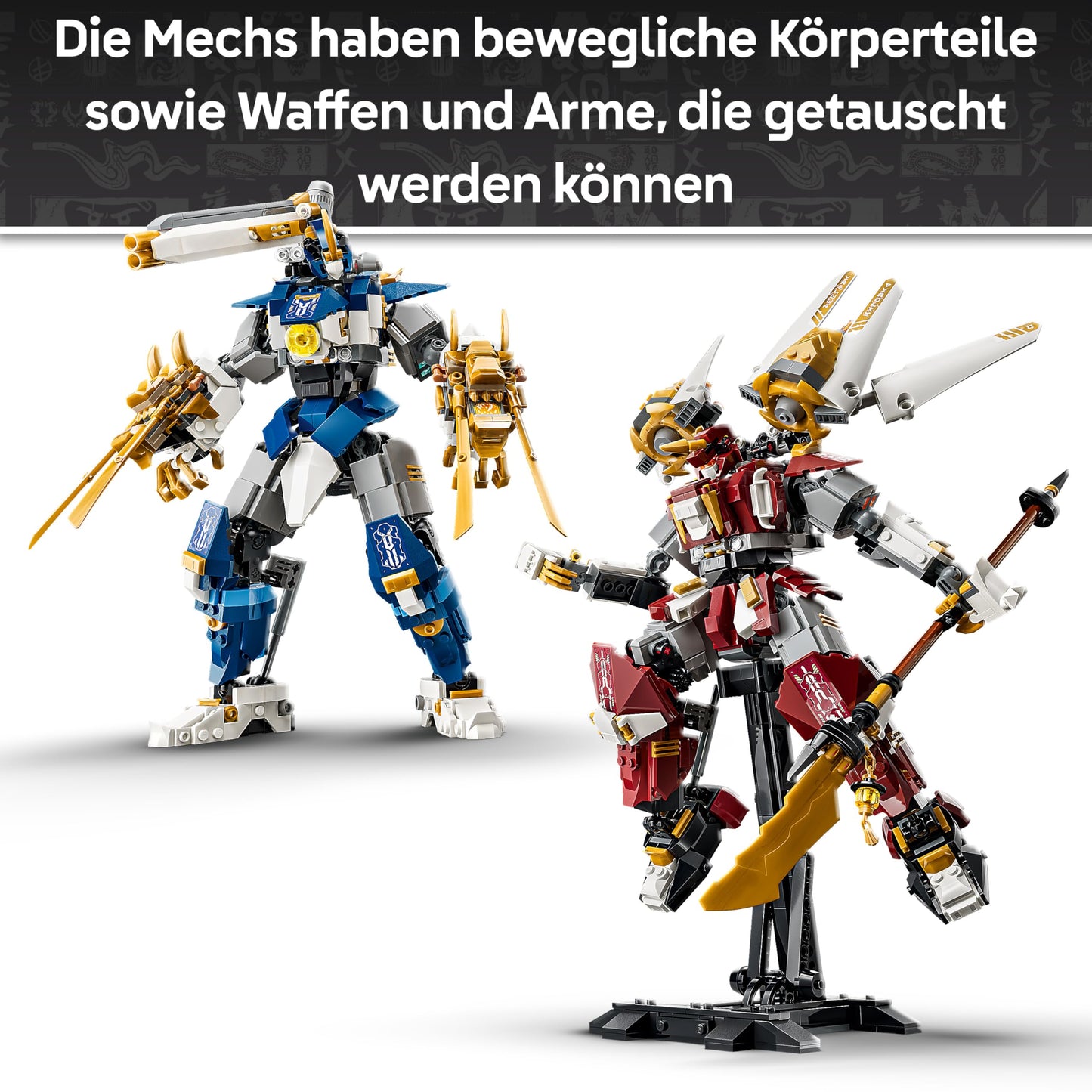 LEGO NINJAGO The twin titan mechs - ninja playset with 2 action figures and 3 minifigures including Kai and NYA - children's room decoration - gift idea for boys aged 12 and over and teenage fans - 71870