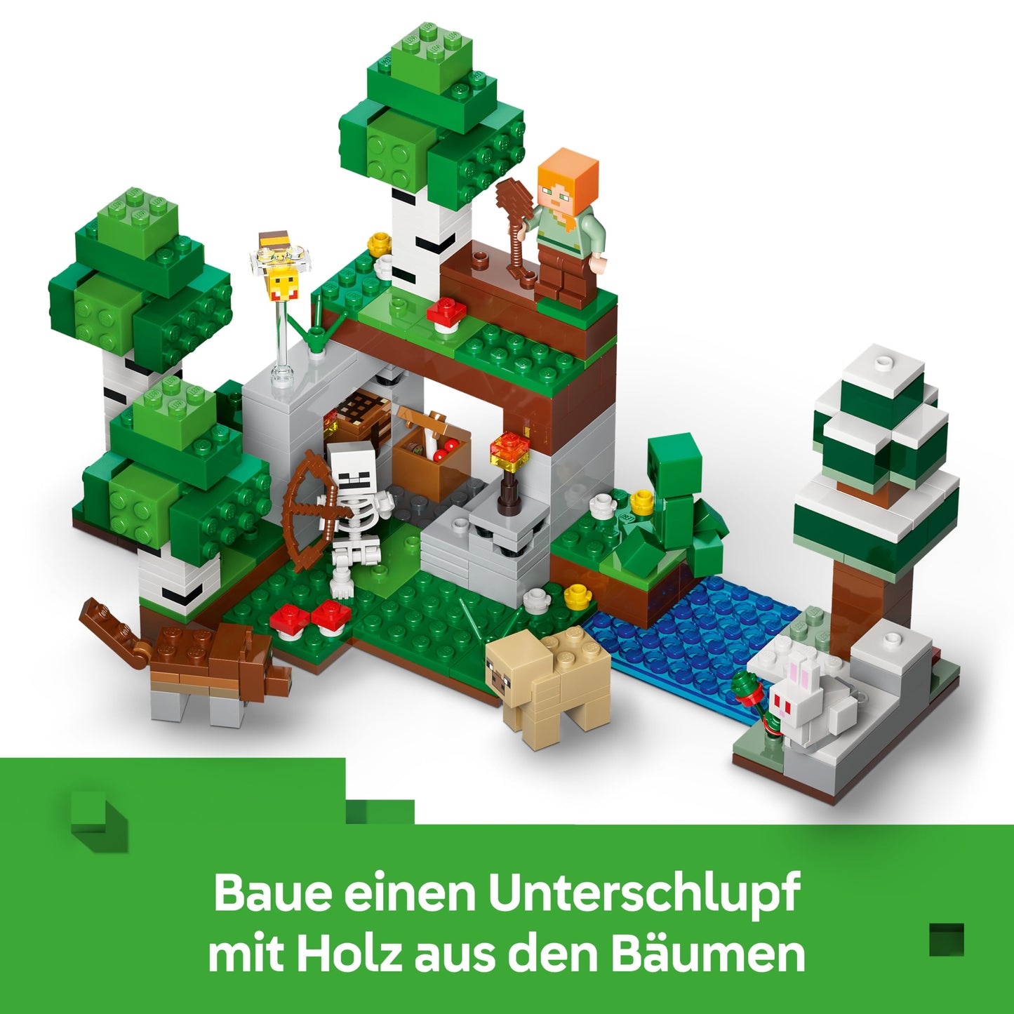 LEGO Minecraft First Adventure at Night - Interactive toy with 7 figures including Alex, Creeper, Skeleton & Forest Wolf - Gaming gift for boys and girls aged 8 and up - 21593