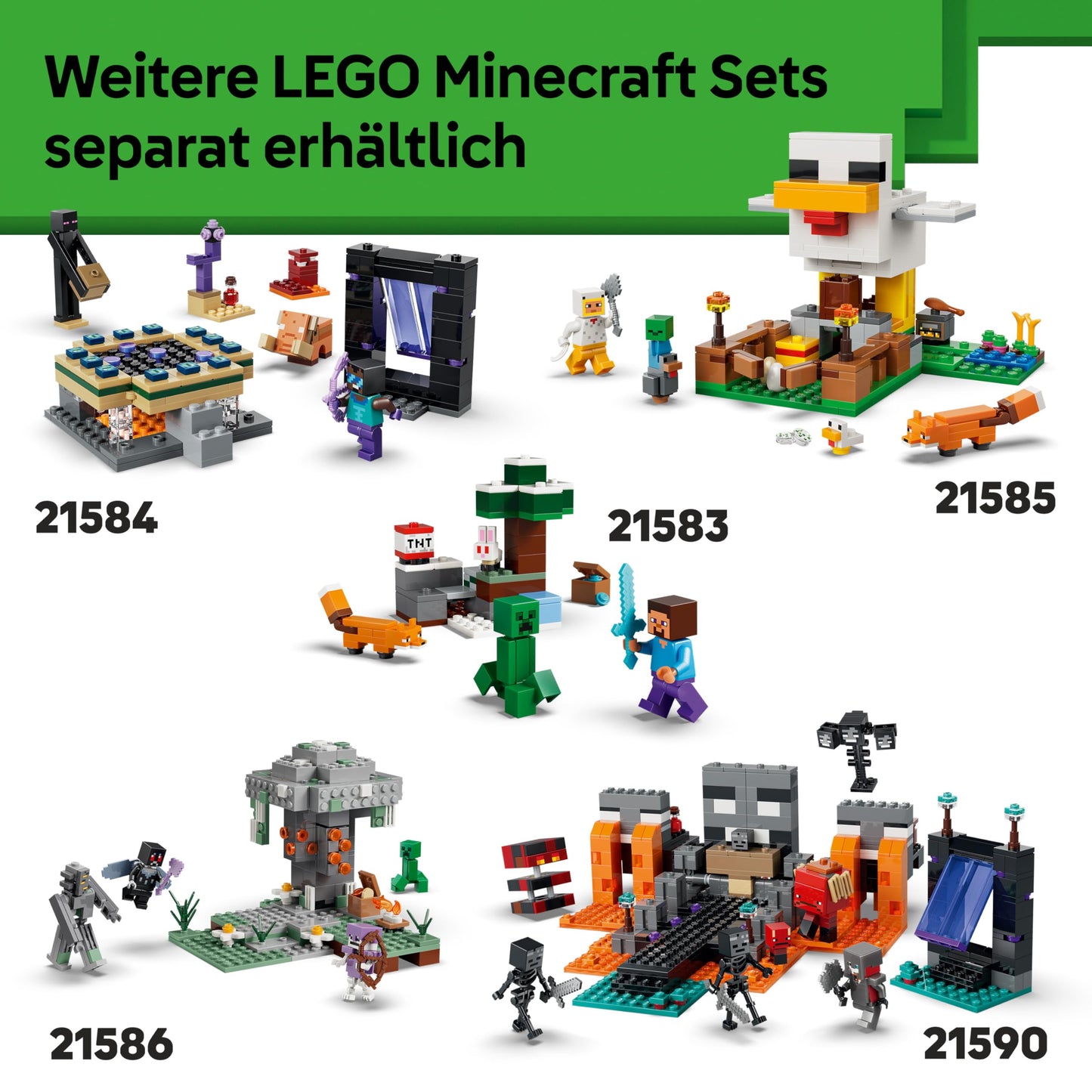 LEGO Minecraft Zombie Dungeon - building toy for role-playing games - Minecraft playset for boys and girls aged 8 and up with 3 zombies, a warrior and video game accessories - 21587