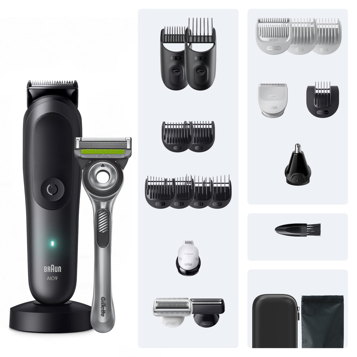 Braun Multigroom All-in-One Series 9, 22-in-1 Trimmer, AIO9545, Gray