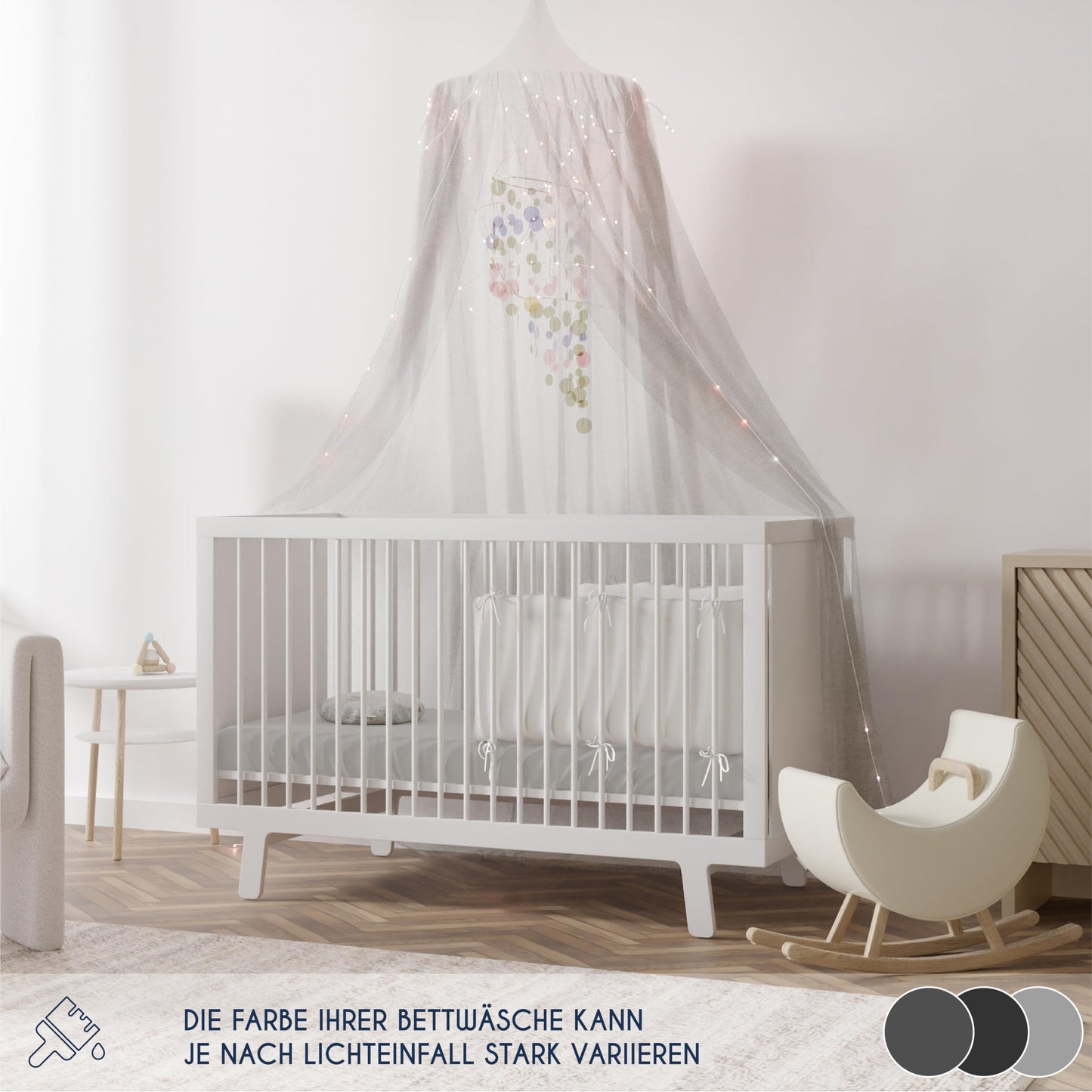 Dreamzie - Fitted sheets 60 x 120 cm pack of 2 cotton jersey white and gray - elastic - with all-round elastic - Oeko-Tex certified - DHC_2x60x120_WhGr_2