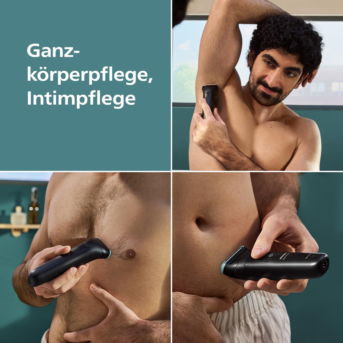 Philips Bodygroom Series 5000 – Trimmer for men with a triple protection shaving system, also suitable for use in the intimate area, 100% showerproof, 100 minutes of runtime, model BG5470/15.