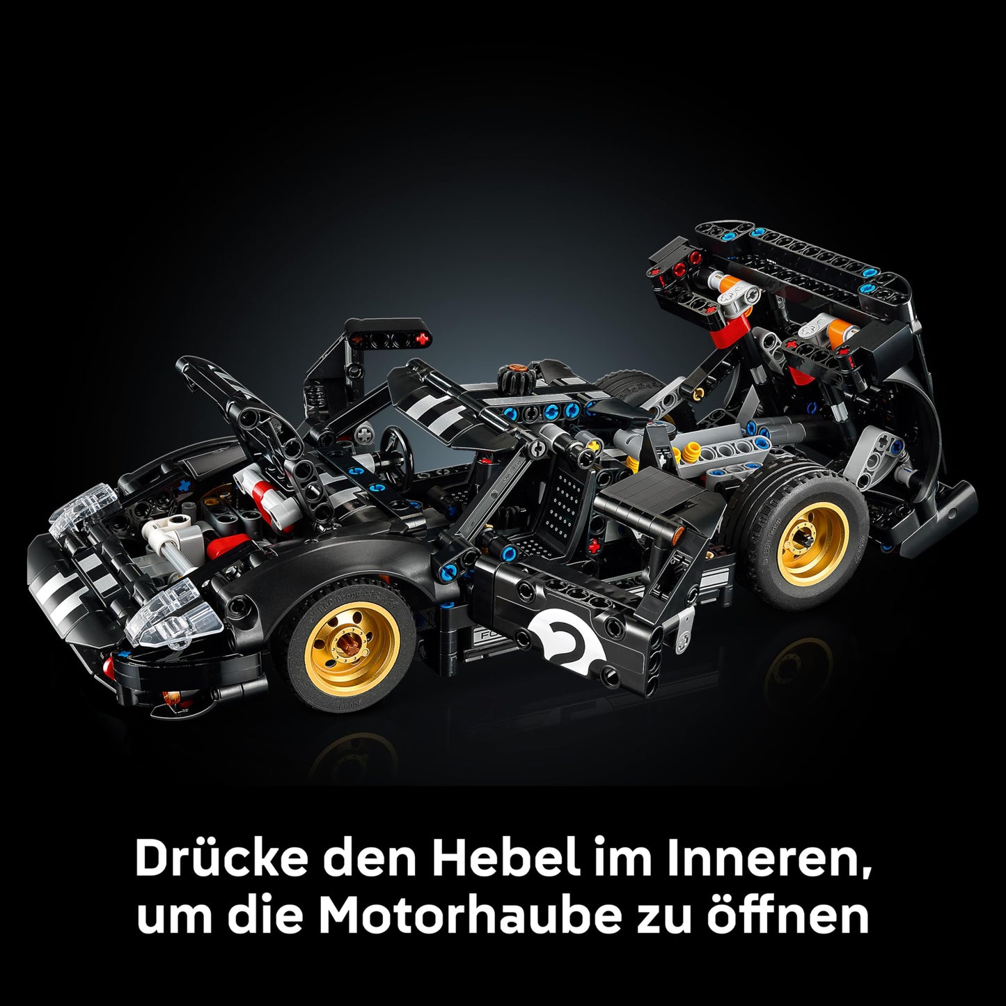 LEGO Technic 1966 Ford GT40 MKII racing car - building set for adults - collectible model car with steering and V8 engine - racing car for display and play - gift for men and women - 42223