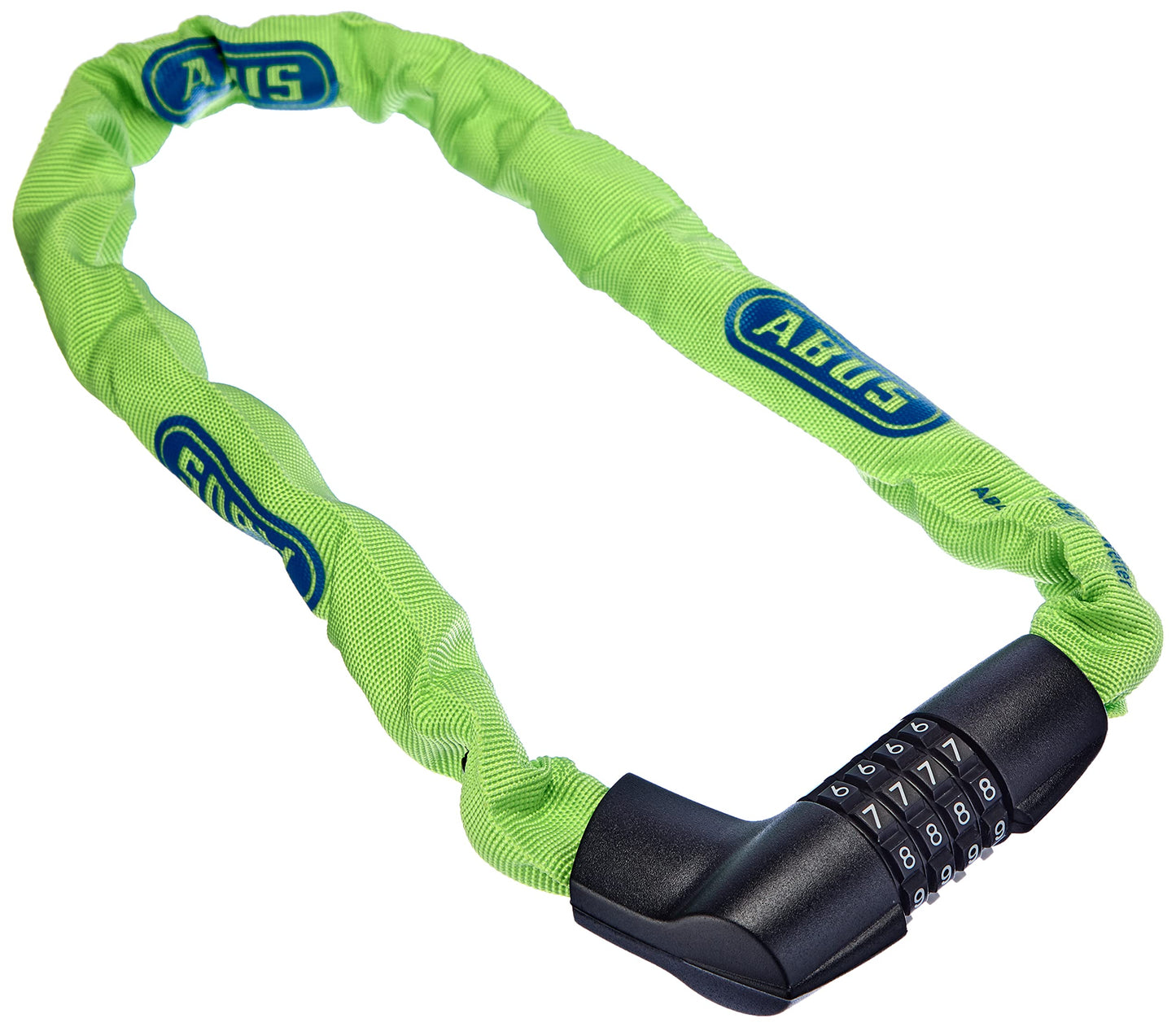 ABUS chain lock Tresor 1385/75 Neon - combination lock made of hardened steel - 6 mm thick square chain - ABUS security level 6 - 75 cm - green - 71263
