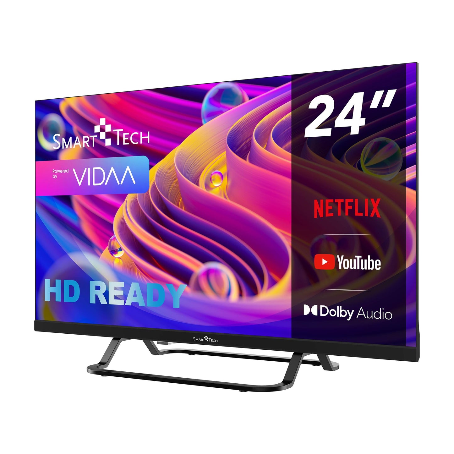 Smart Tech TV LED HD 24' (60 cm) 24HV02V VIDAA 3xHDMI 2xUSB Hotel Mode, Netflix, YouTube, Video, Disney+ - 24hv02v