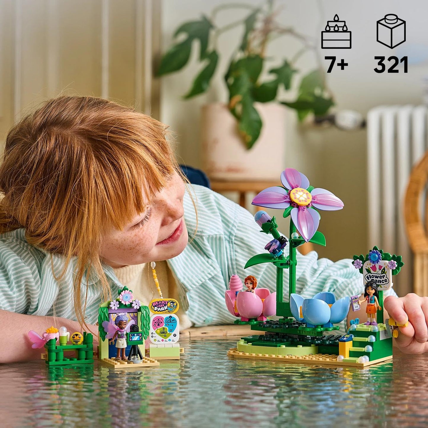 LEGO Friends fairy cup carousel with flower decoration - toy with 3 minifigures, photo booth & accessories - children's room decoration - gift idea for girls aged 7 and over - 42702