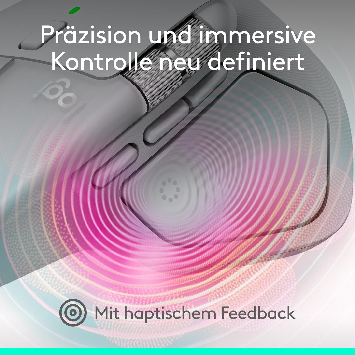 Logitech MX Master 4, ergonomic wireless mouse with advanced, high-performance, haptic feedback, ultra-fast, USB-C, Bluetooth + MX Keys S wireless keyboard, DEU QWERTZ - Light gray - 910-007564