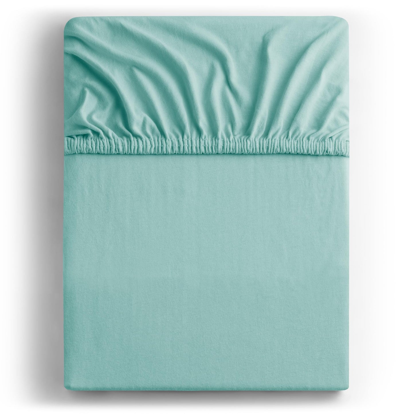 DecoKing fitted sheets 200x220 220x240 cm 100% combed cotton light turquoise fitted sheets jersey box spring bed Amber 200 x 220 220 x 240